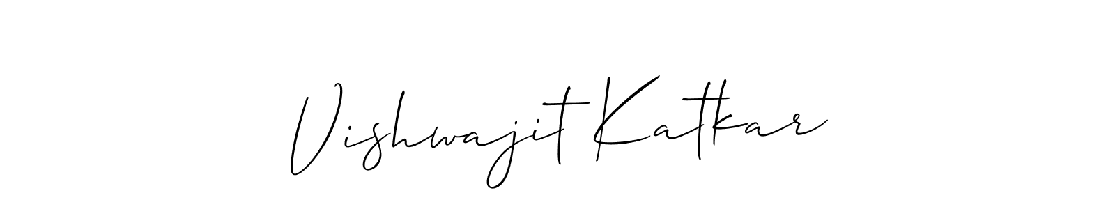 How to make Vishwajit Katkar name signature. Use Allison_Script style for creating short signs online. This is the latest handwritten sign. Vishwajit Katkar signature style 2 images and pictures png