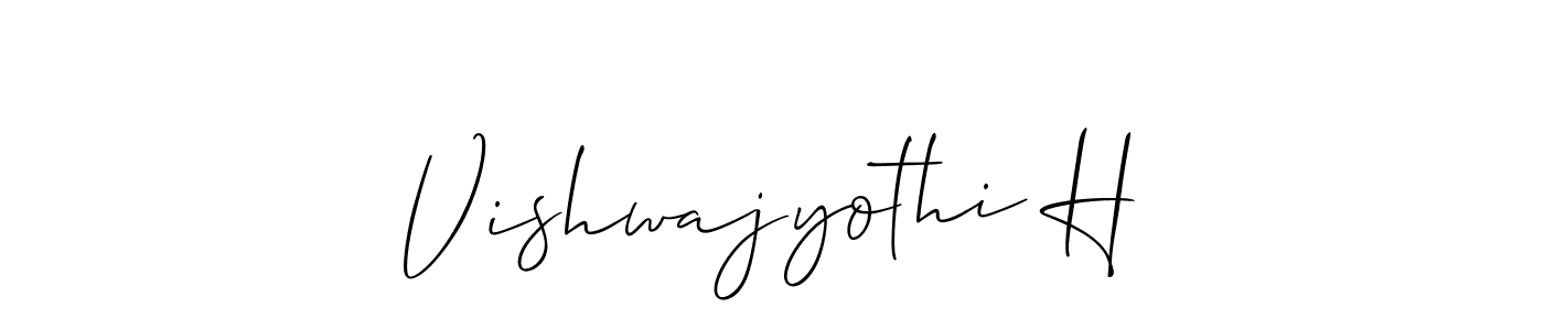 Design your own signature with our free online signature maker. With this signature software, you can create a handwritten (Allison_Script) signature for name Vishwajyothi H. Vishwajyothi H signature style 2 images and pictures png