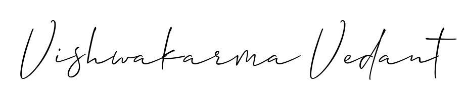 Explore multiple handwriting variations for Vishwakarma Vedant including this stunning Allison_Script design. Free to use across all platforms. Vishwakarma Vedant signature style 2 images and pictures png