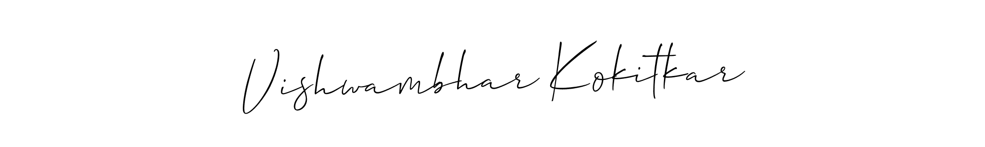 Also You can easily find your signature by using the search form. We will create Vishwambhar Kokitkar name handwritten signature images for you free of cost using Allison_Script sign style. Vishwambhar Kokitkar signature style 2 images and pictures png