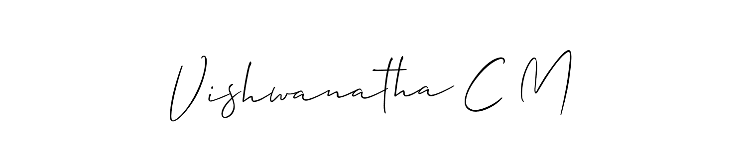 Design your own signature with our free online signature maker. With this signature software, you can create a handwritten (Allison_Script) signature for name Vishwanatha C M. Vishwanatha C M signature style 2 images and pictures png