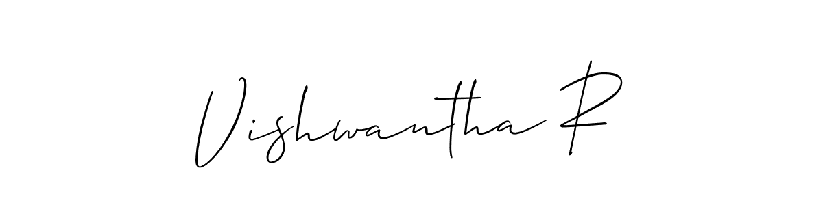 You should practise on your own different ways (Allison_Script) to write your name (Vishwantha R) in signature. don't let someone else do it for you. Vishwantha R signature style 2 images and pictures png