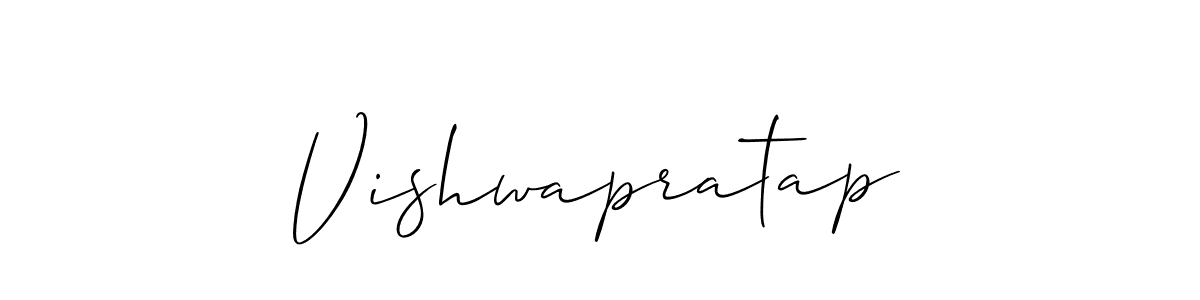 Use a signature maker to create a handwritten signature online. With this signature software, you can design (Allison_Script) your own signature for name Vishwapratap. Vishwapratap signature style 2 images and pictures png