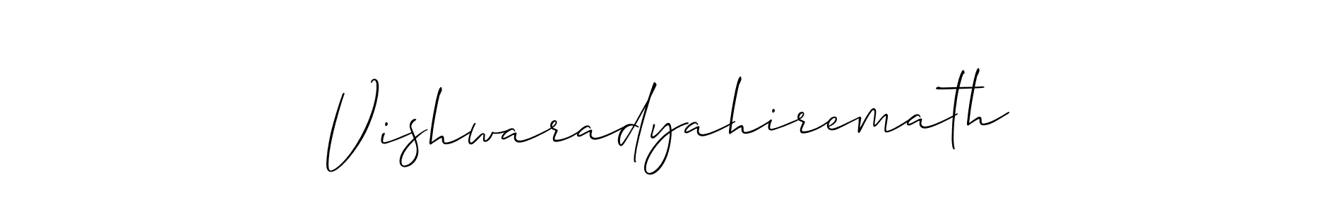 Allison_Script is a professional signature style that is perfect for those who want to add a touch of class to their signature. It is also a great choice for those who want to make their signature more unique. Get Vishwaradyahiremath name to fancy signature for free. Vishwaradyahiremath signature style 2 images and pictures png