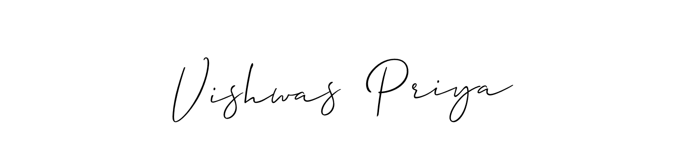 Create a beautiful signature design for name Vishwas  Priya. With this signature (Allison_Script) fonts, you can make a handwritten signature for free. Vishwas  Priya signature style 2 images and pictures png