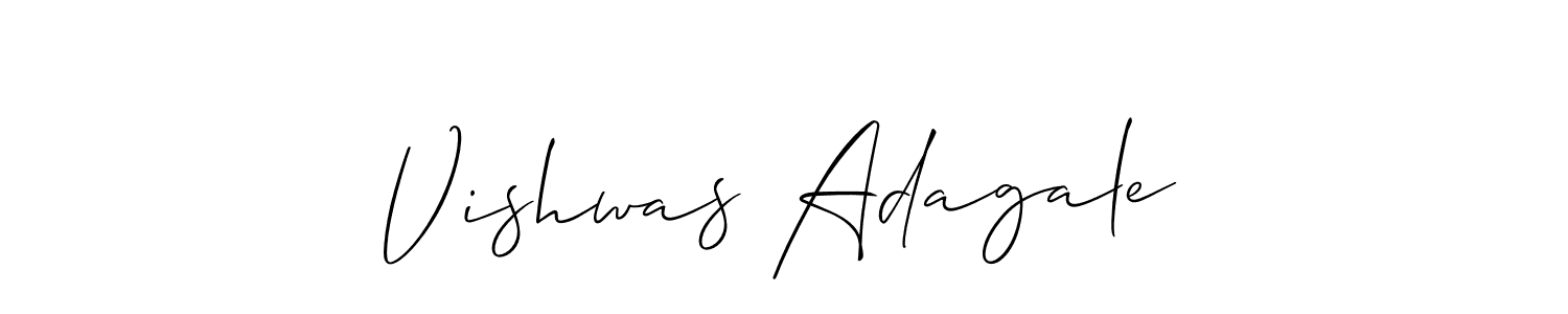How to make Vishwas Adagale name signature. Use Allison_Script style for creating short signs online. This is the latest handwritten sign. Vishwas Adagale signature style 2 images and pictures png