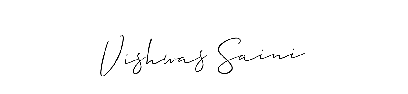 Make a beautiful signature design for name Vishwas Saini. With this signature (Allison_Script) style, you can create a handwritten signature for free. Vishwas Saini signature style 2 images and pictures png