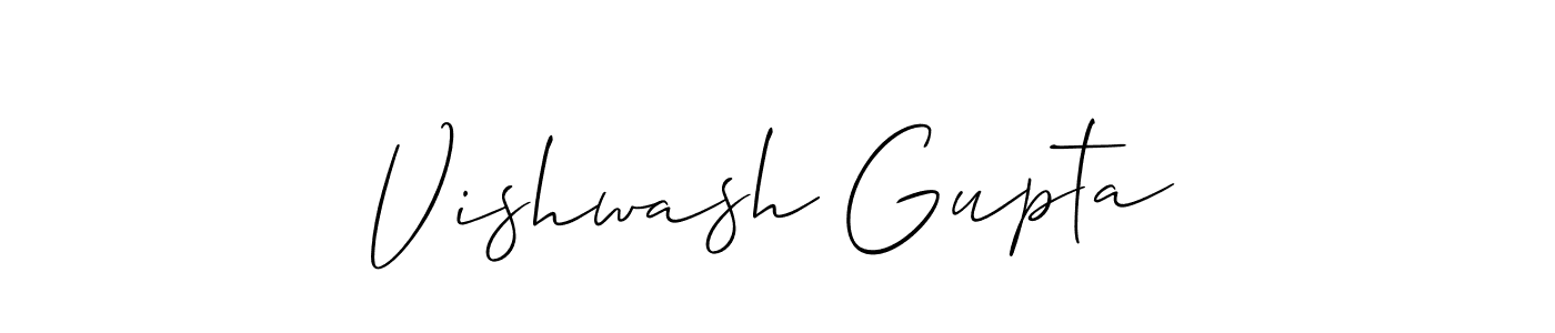 Also we have Vishwash Gupta name is the best signature style. Create professional handwritten signature collection using Allison_Script autograph style. Vishwash Gupta signature style 2 images and pictures png