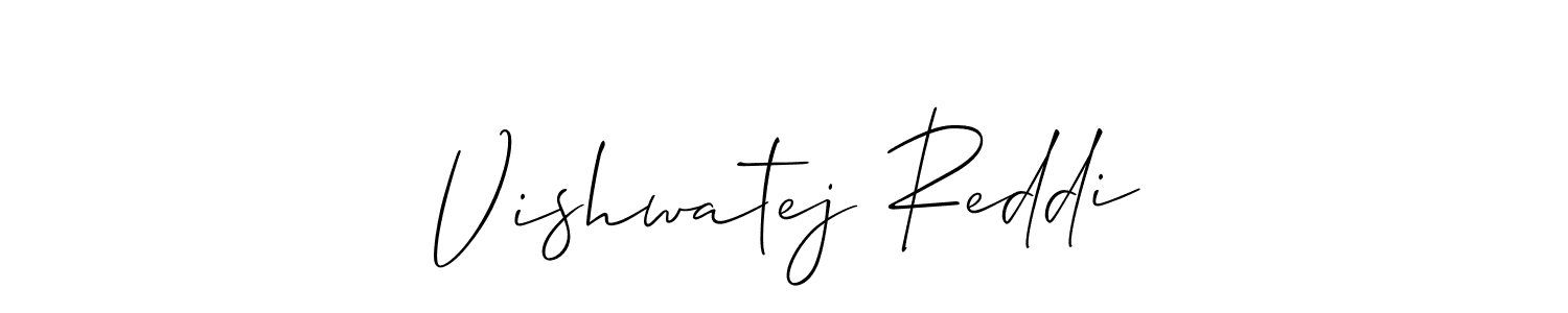 Design your own signature with our free online signature maker. With this signature software, you can create a handwritten (Allison_Script) signature for name Vishwatej Reddi. Vishwatej Reddi signature style 2 images and pictures png