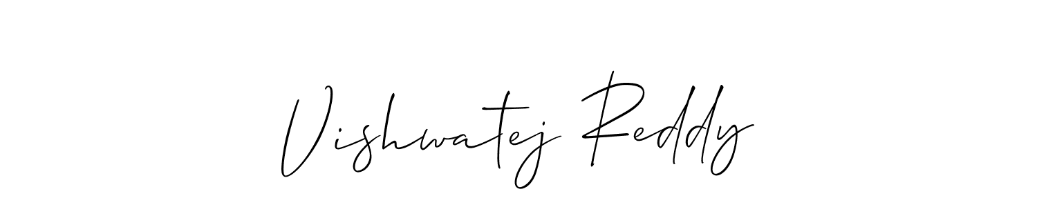 How to make Vishwatej Reddy name signature. Use Allison_Script style for creating short signs online. This is the latest handwritten sign. Vishwatej Reddy signature style 2 images and pictures png