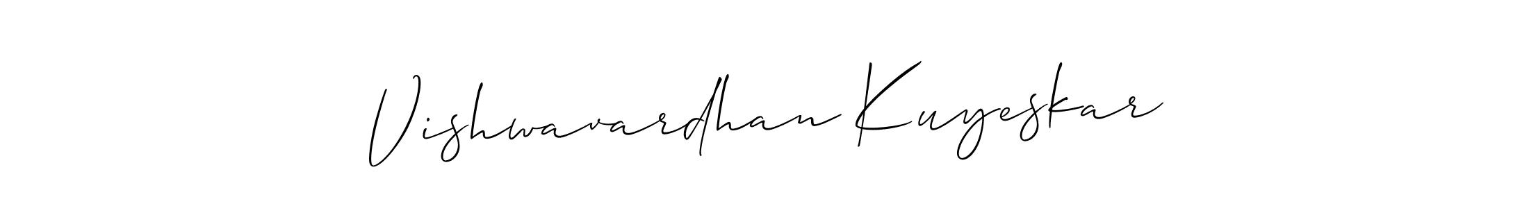 Use a signature maker to create a handwritten signature online. With this signature software, you can design (Allison_Script) your own signature for name Vishwavardhan Kuyeskar. Vishwavardhan Kuyeskar signature style 2 images and pictures png