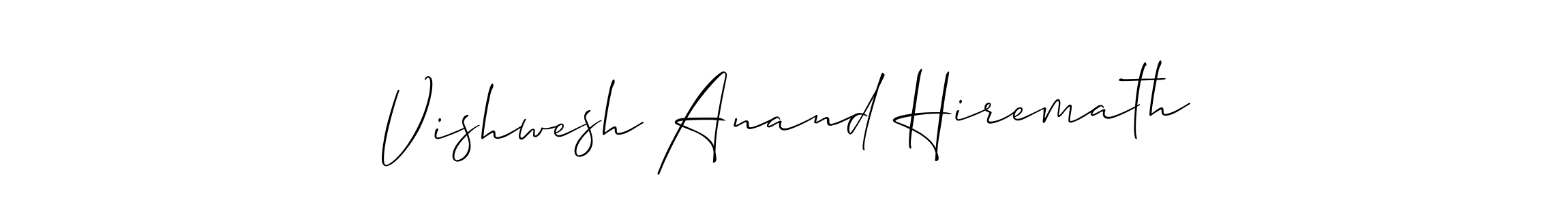 Create a beautiful signature design for name Vishwesh Anand Hiremath. With this signature (Allison_Script) fonts, you can make a handwritten signature for free. Vishwesh Anand Hiremath signature style 2 images and pictures png