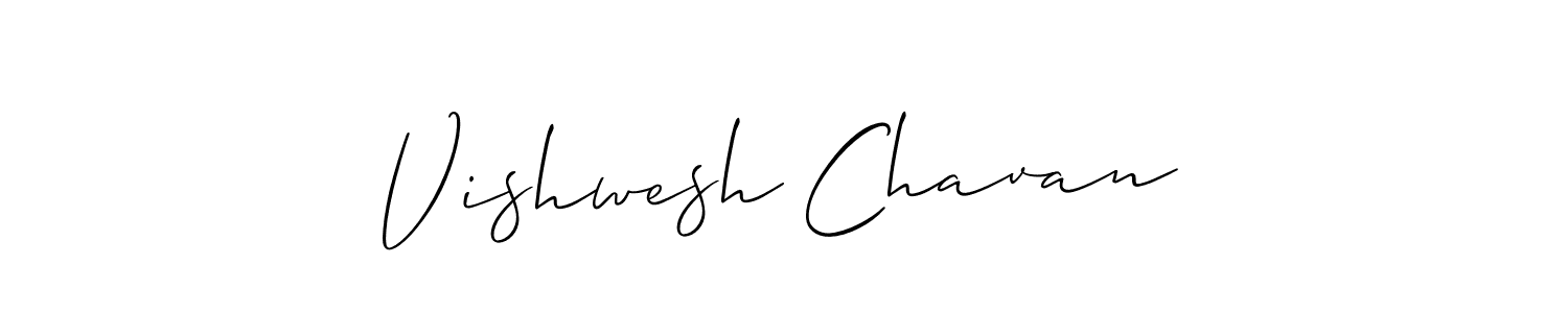 The best way (Allison_Script) to make a short signature is to pick only two or three words in your name. The name Vishwesh Chavan include a total of six letters. For converting this name. Vishwesh Chavan signature style 2 images and pictures png