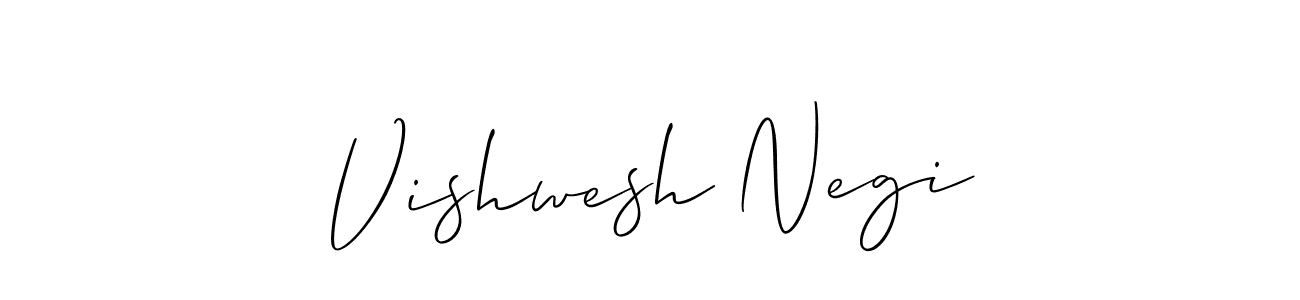 Design your own signature with our free online signature maker. With this signature software, you can create a handwritten (Allison_Script) signature for name Vishwesh Negi. Vishwesh Negi signature style 2 images and pictures png