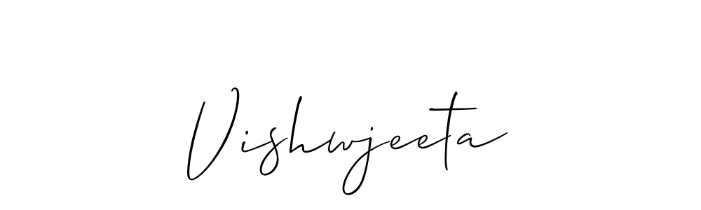How to make Vishwjeeta signature? Allison_Script is a professional autograph style. Create handwritten signature for Vishwjeeta name. Vishwjeeta signature style 2 images and pictures png