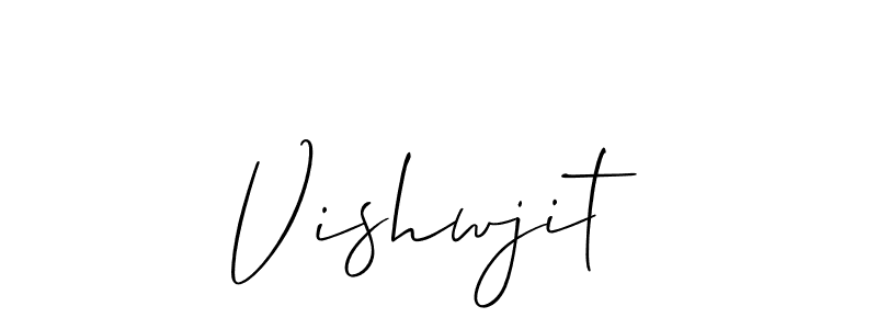 How to make Vishwjit name signature. Use Allison_Script style for creating short signs online. This is the latest handwritten sign. Vishwjit signature style 2 images and pictures png