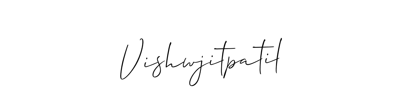 Also we have Vishwjitpatil name is the best signature style. Create professional handwritten signature collection using Allison_Script autograph style. Vishwjitpatil signature style 2 images and pictures png