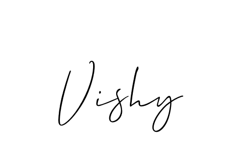 You should practise on your own different ways (Allison_Script) to write your name (Vishy) in signature. don't let someone else do it for you. Vishy signature style 2 images and pictures png