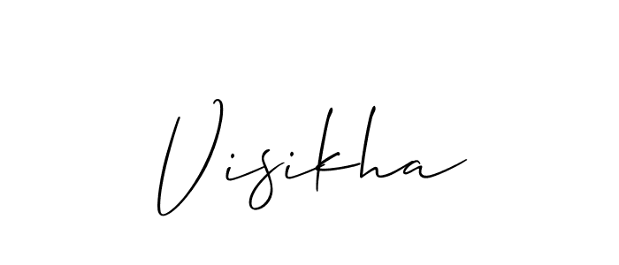 How to make Visikha name signature. Use Allison_Script style for creating short signs online. This is the latest handwritten sign. Visikha signature style 2 images and pictures png