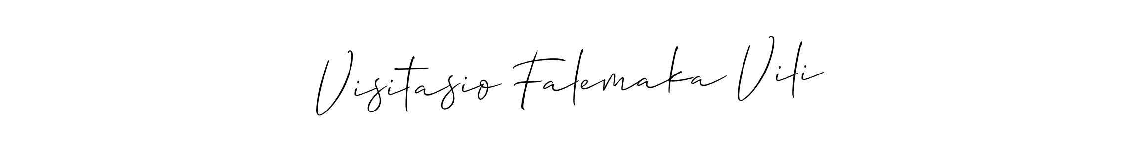 Make a short Visitasio Falemaka Vili signature style. Manage your documents anywhere anytime using Allison_Script. Create and add eSignatures, submit forms, share and send files easily. Visitasio Falemaka Vili signature style 2 images and pictures png