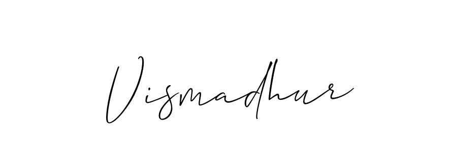 if you are searching for the best signature style for your name Vismadhur. so please give up your signature search. here we have designed multiple signature styles  using Allison_Script. Vismadhur signature style 2 images and pictures png