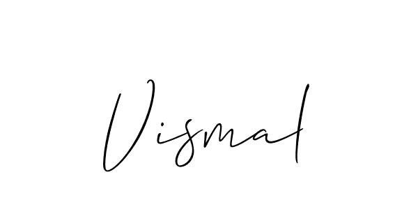 The best way (Allison_Script) to make a short signature is to pick only two or three words in your name. The name Vismal include a total of six letters. For converting this name. Vismal signature style 2 images and pictures png