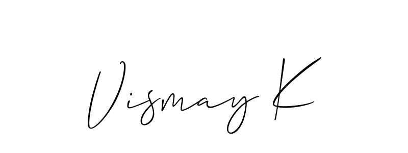 This is the best signature style for the Vismay K name. Also you like these signature font (Allison_Script). Mix name signature. Vismay K signature style 2 images and pictures png