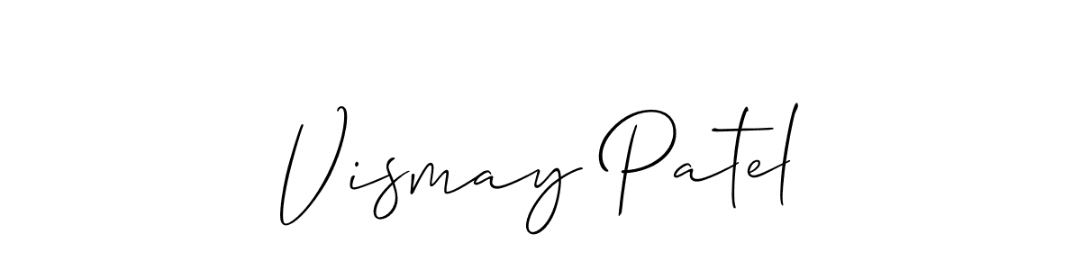 if you are searching for the best signature style for your name Vismay Patel. so please give up your signature search. here we have designed multiple signature styles  using Allison_Script. Vismay Patel signature style 2 images and pictures png