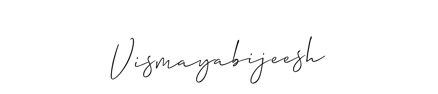 The best way (Allison_Script) to make a short signature is to pick only two or three words in your name. The name Vismayabijeesh include a total of six letters. For converting this name. Vismayabijeesh signature style 2 images and pictures png