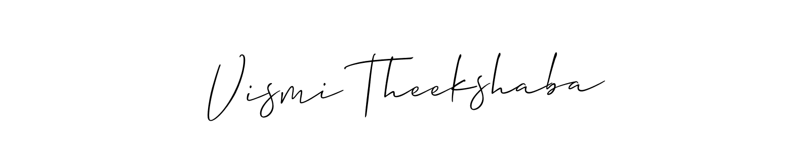 How to make Vismi Theekshaba signature? Allison_Script is a professional autograph style. Create handwritten signature for Vismi Theekshaba name. Vismi Theekshaba signature style 2 images and pictures png