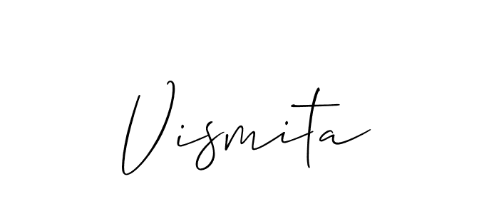 Make a beautiful signature design for name Vismita. With this signature (Allison_Script) style, you can create a handwritten signature for free. Vismita signature style 2 images and pictures png