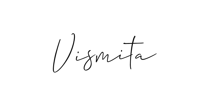Similarly Allison_Script is the best handwritten signature design. Signature creator online .You can use it as an online autograph creator for name Vismita. Vismita signature style 2 images and pictures png