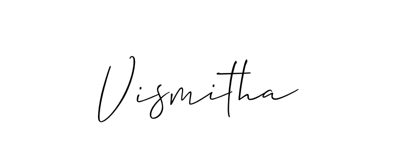 It looks lik you need a new signature style for name Vismitha. Design unique handwritten (Allison_Script) signature with our free signature maker in just a few clicks. Vismitha signature style 2 images and pictures png