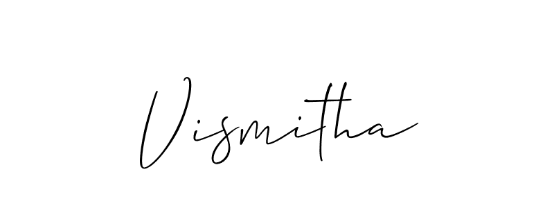 It looks lik you need a new signature style for name Vismitha. Design unique handwritten (Allison_Script) signature with our free signature maker in just a few clicks. Vismitha signature style 2 images and pictures png