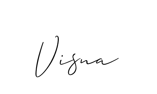 if you are searching for the best signature style for your name Visna. so please give up your signature search. here we have designed multiple signature styles  using Allison_Script. Visna signature style 2 images and pictures png