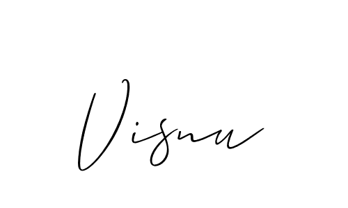 How to make Visnu signature? Allison_Script is a professional autograph style. Create handwritten signature for Visnu name. Visnu signature style 2 images and pictures png