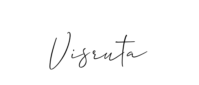 The best way (Allison_Script) to make a short signature is to pick only two or three words in your name. The name Visruta include a total of six letters. For converting this name. Visruta signature style 2 images and pictures png