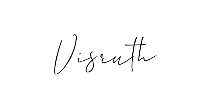 The best way (Allison_Script) to make a short signature is to pick only two or three words in your name. The name Visruth include a total of six letters. For converting this name. Visruth signature style 2 images and pictures png