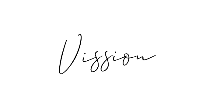 Also we have Vission name is the best signature style. Create professional handwritten signature collection using Allison_Script autograph style. Vission signature style 2 images and pictures png