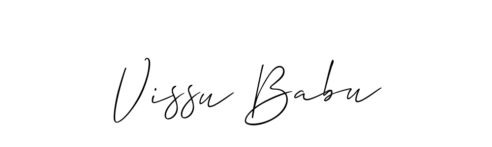 How to make Vissu Babu name signature. Use Allison_Script style for creating short signs online. This is the latest handwritten sign. Vissu Babu signature style 2 images and pictures png