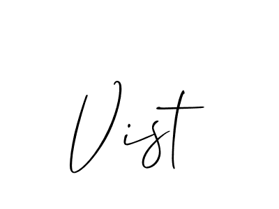 How to make Vist name signature. Use Allison_Script style for creating short signs online. This is the latest handwritten sign. Vist signature style 2 images and pictures png