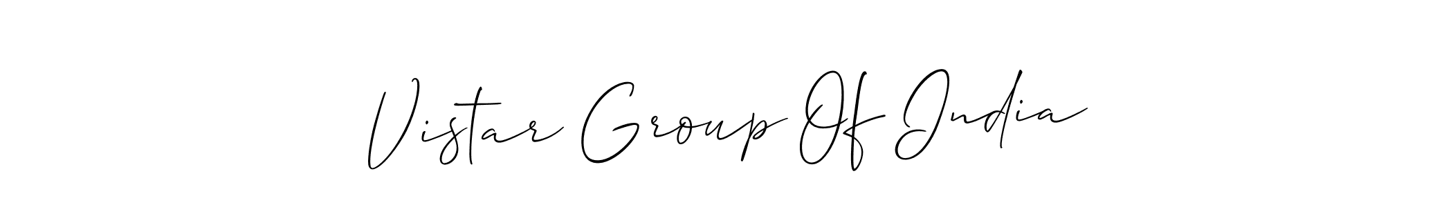 How to Draw Vistar Group Of India signature style? Allison_Script is a latest design signature styles for name Vistar Group Of India. Vistar Group Of India signature style 2 images and pictures png