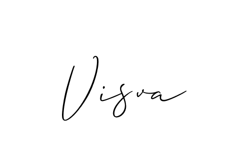 How to make Visva signature? Allison_Script is a professional autograph style. Create handwritten signature for Visva name. Visva signature style 2 images and pictures png