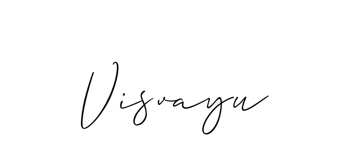 Create a beautiful signature design for name Visvayu. With this signature (Allison_Script) fonts, you can make a handwritten signature for free. Visvayu signature style 2 images and pictures png