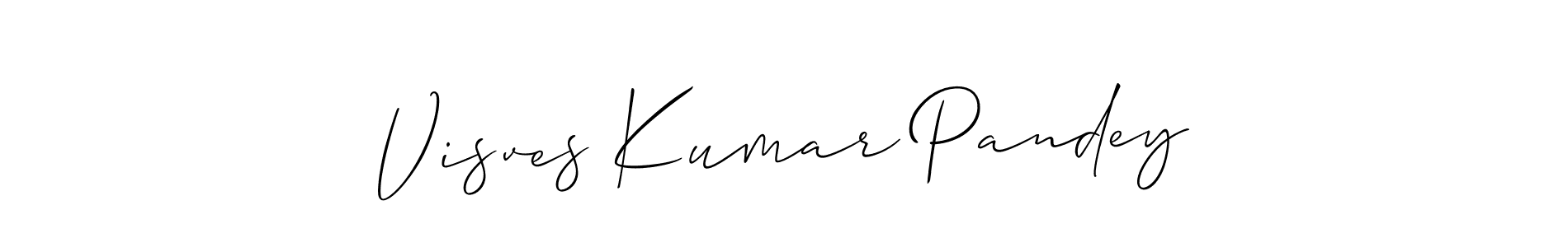 Similarly Allison_Script is the best handwritten signature design. Signature creator online .You can use it as an online autograph creator for name Visves Kumar Pandey. Visves Kumar Pandey signature style 2 images and pictures png