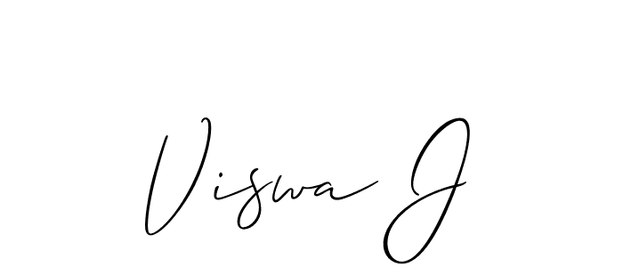 Also You can easily find your signature by using the search form. We will create Viswa J name handwritten signature images for you free of cost using Allison_Script sign style. Viswa J signature style 2 images and pictures png