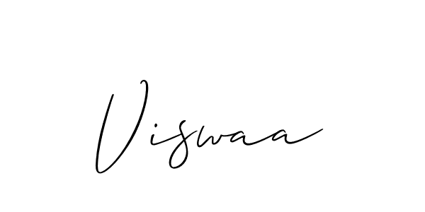 The best way (Allison_Script) to make a short signature is to pick only two or three words in your name. The name Viswaa include a total of six letters. For converting this name. Viswaa signature style 2 images and pictures png