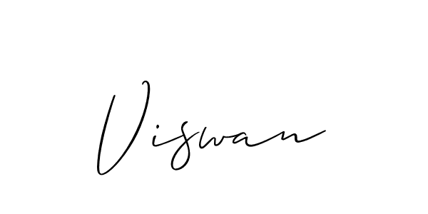 The best way (Allison_Script) to make a short signature is to pick only two or three words in your name. The name Viswan include a total of six letters. For converting this name. Viswan signature style 2 images and pictures png