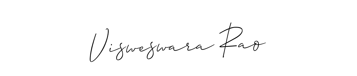 How to make Visweswara Rao name signature. Use Allison_Script style for creating short signs online. This is the latest handwritten sign. Visweswara Rao signature style 2 images and pictures png