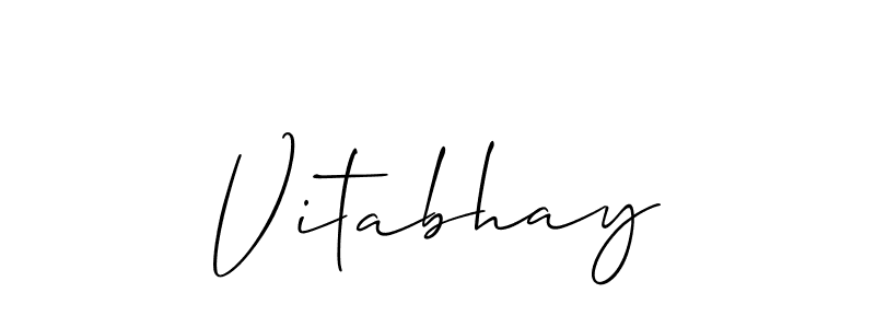 Allison_Script is a professional signature style that is perfect for those who want to add a touch of class to their signature. It is also a great choice for those who want to make their signature more unique. Get Vitabhay name to fancy signature for free. Vitabhay signature style 2 images and pictures png